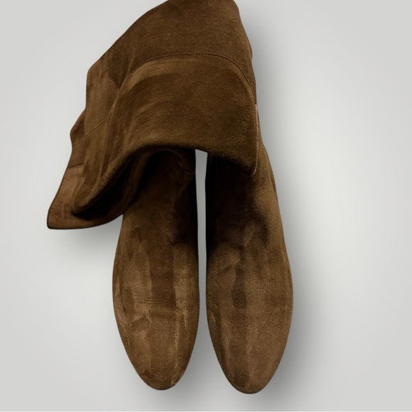 Loeffler Randall Matilde Suede Boots Made In Italy Wedge Brown Riding Size 7.5 - Picture 2 of 10